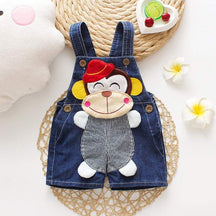 Macacão Jeans Jardineira Bebê Menino/Menina Bichinhos| 6 Meses-3 Anos