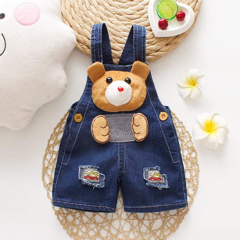 Macacão Jeans Jardineira Bebê Menino/Menina Bichinhos| 6 Meses-3 Anos