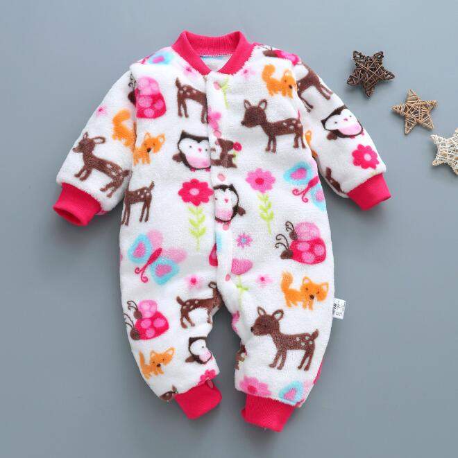Macacão Estampado de Pelúcia p/Bebê Menina Menino | 0-18 Meses