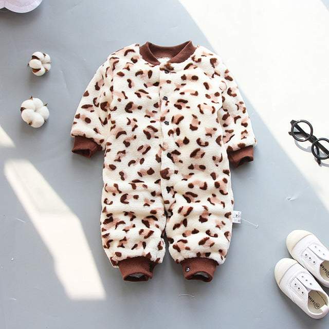 Macacão Estampado de Pelúcia p/Bebê Menina Menino | 0-18 Meses