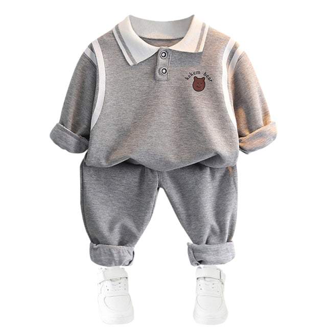 Conjunto Moletom Polo Ursinho Bebê Menino | 6 Meses - 5 Anos