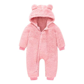Macacão Inverno Pelúcia Capuz Orelhinhas Bebê Menino Menina | 6 Meses - 3 Anos