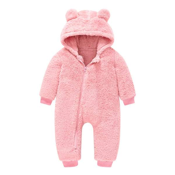 Macacão Inverno Pelúcia Capuz Orelhinhas Bebê Menino Menina | 6 Meses - 3 Anos