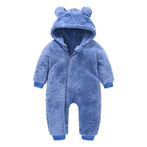 Macacão Inverno Pelúcia Capuz Orelhinhas Bebê Menino Menina | 6 Meses - 3 Anos