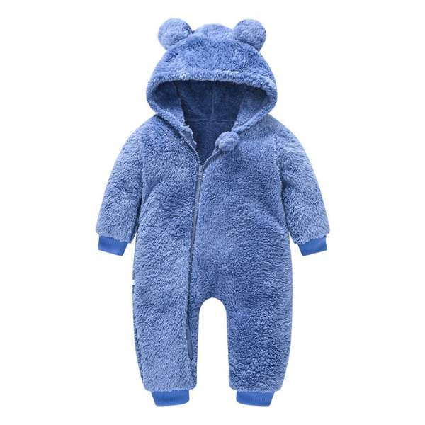 Macacão Inverno Pelúcia Capuz Orelhinhas Bebê Menino Menina | 6 Meses - 3 Anos