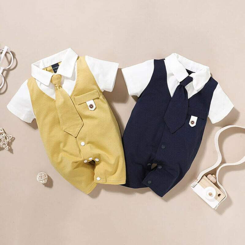 Macacão Social Gentleman c/Gravata Bebê Menino | 3 - 18 Meses