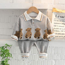 Conjunto Moletom Polo Ursinho Bebê Menino | 6 Meses - 5 Anos