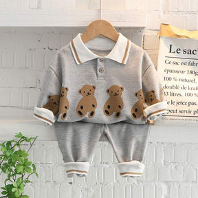 Conjunto Moletom Polo Ursinho Bebê Menino | 6 Meses - 5 Anos