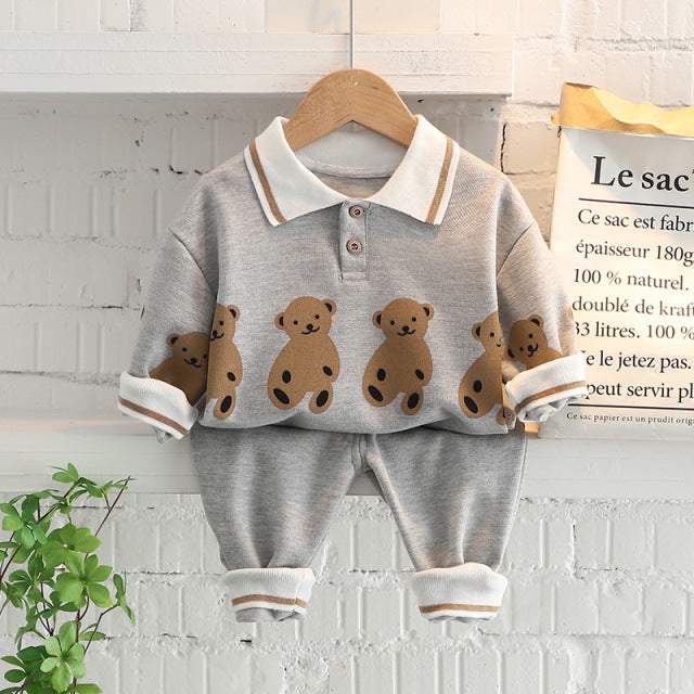 Conjunto Moletom Polo Ursinho Bebê Menino | 6 Meses - 5 Anos