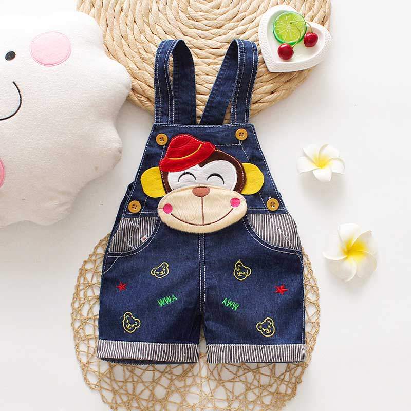 Macacão Jeans Jardineira Bebê Menino/Menina Bichinhos| 6 Meses-3 Anos