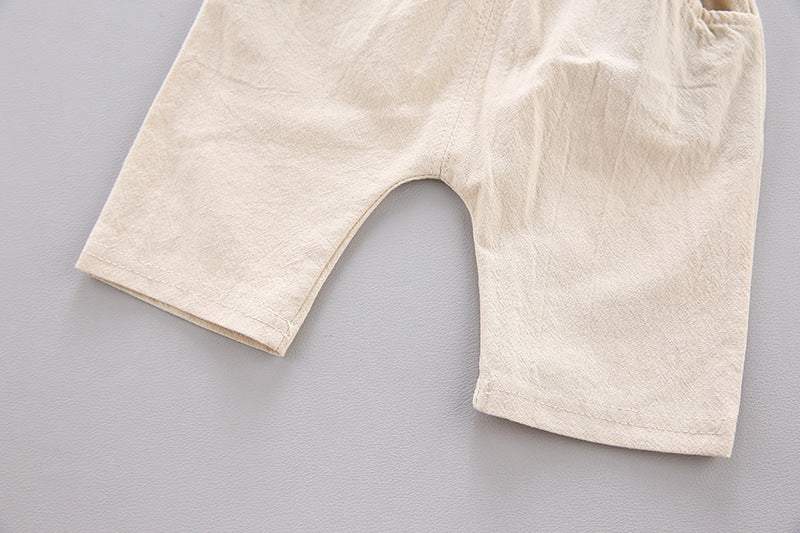 Conjunto de Verão Bebê Menino Camisa Manga Curta + Short | 9 Meses -4 Anos