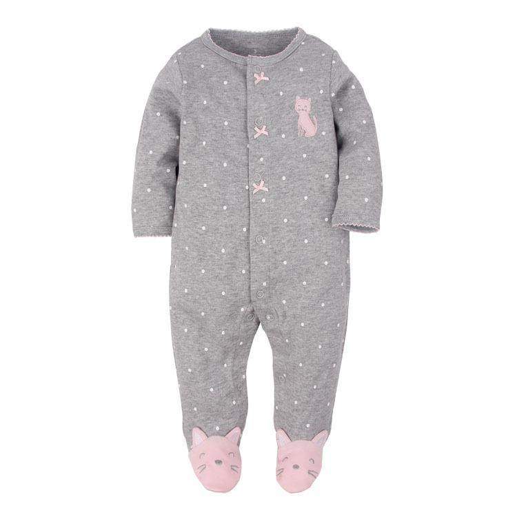 Macacão Bichinhos Algodão c/Pé Menina Menino | 0-12 M