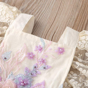 Macaquinho de Renda Bordados Festa Bebê Menina Verão | 6 - 24 Meses