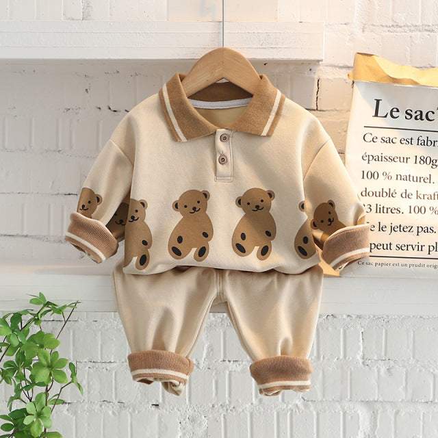 Conjunto Moletom Polo Ursinho Bebê Menino | 6 Meses - 5 Anos