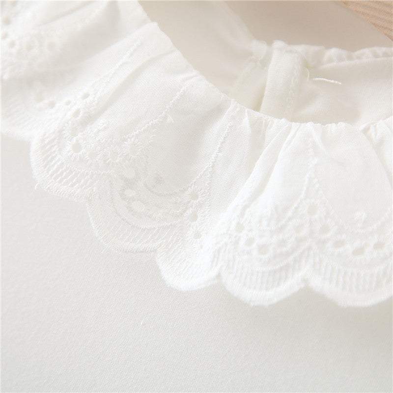 Conjunto Blusa de Manga +Vestido Veludo Ursinho Bebê Menina | 0-24 Meses