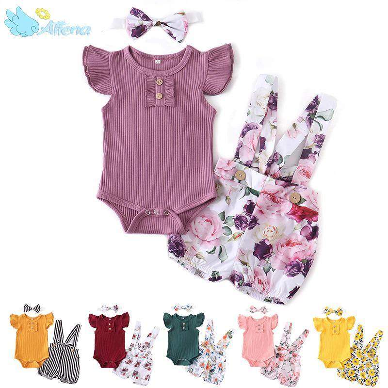 Conjunto Floral Bebê Menina Body + Jardineira + Laço | 0-18 Meses