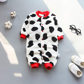 Macacão Estampado de Pelúcia p/Bebê Menina Menino | 0-18 Meses