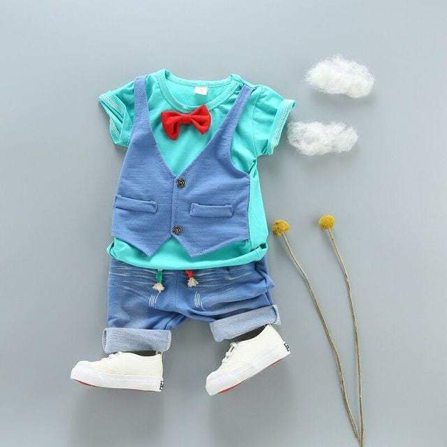 Conjunto Infantil Bebê Menino Colete c/Borboleta | 9 Meses - 3 Anos