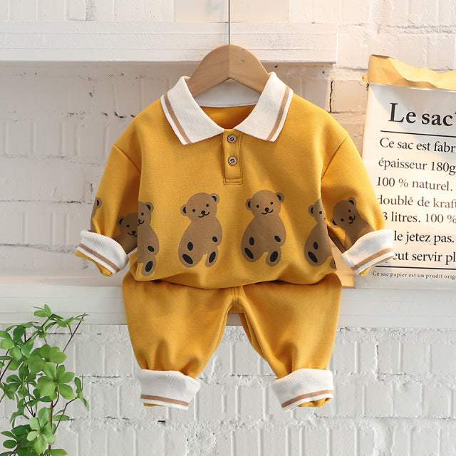 Conjunto Moletom Polo Ursinho Bebê Menino | 6 Meses - 5 Anos