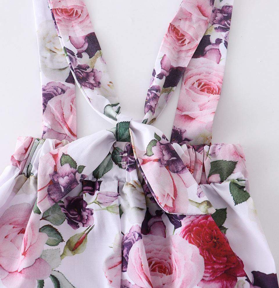Conjunto Floral Bebê Menina Body + Jardineira + Laço | 0-18 Meses