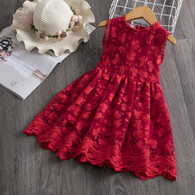 Vestido de Renda Regata Batizado Menina | 2-7 Anos