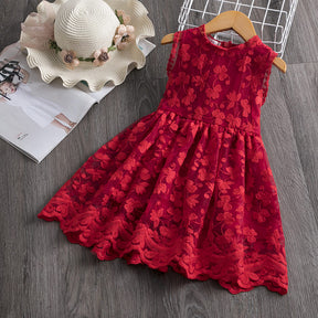 Vestido de Renda Regata Batizado Menina | 2-7 Anos