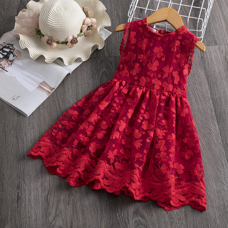 Vestido de Renda Regata Batizado Menina | 2-7 Anos