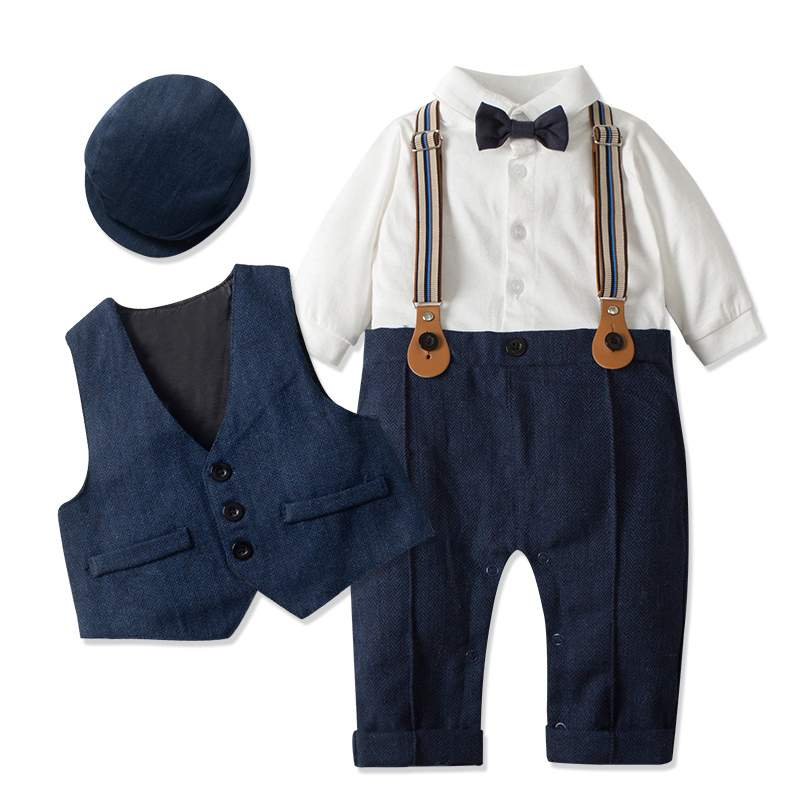 Terno Black Tie Bebê Menino Borboleta + Colete + Boina