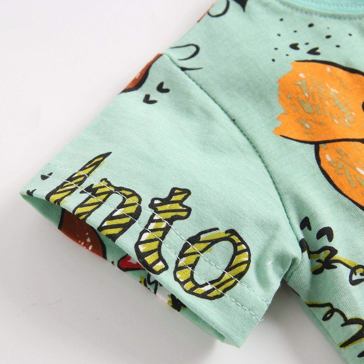 Conjunto Camiseta + Short Bebê Menino Cartoon
