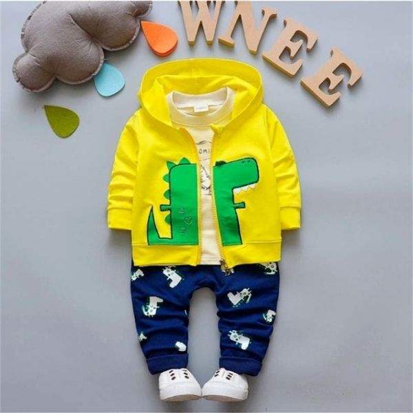 Conjunto Moletom Dinossauros Bebê Menino 3 pcs
