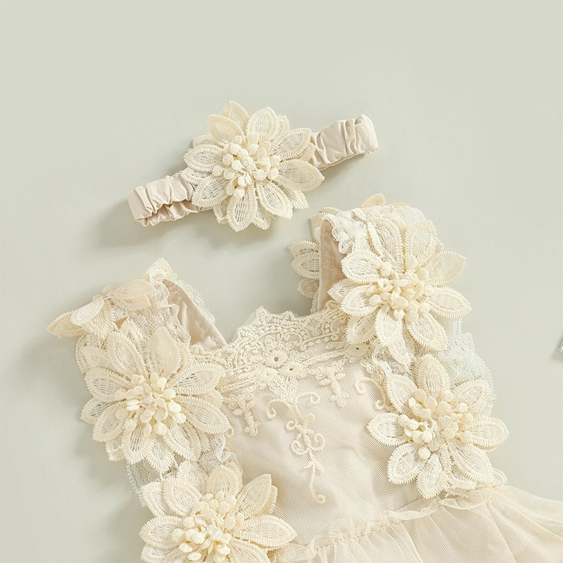 Vestido-Macaquinho Bordado de Festa Menina | 3-18 Meses