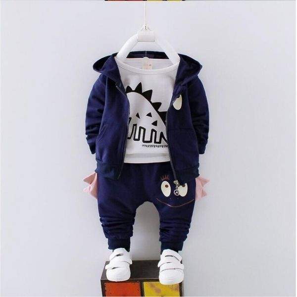 Conjunto Moletom Dinossauros Bebê Menino 3 pcs
