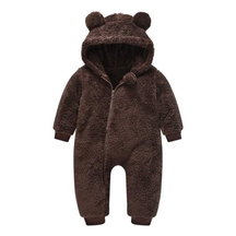 Macacão Inverno Pelúcia Capuz Orelhinhas Bebê Menino Menina | 6 Meses - 3 Anos