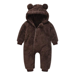 Macacão Inverno Pelúcia Capuz Orelhinhas Bebê Menino Menina | 6 Meses - 3 Anos