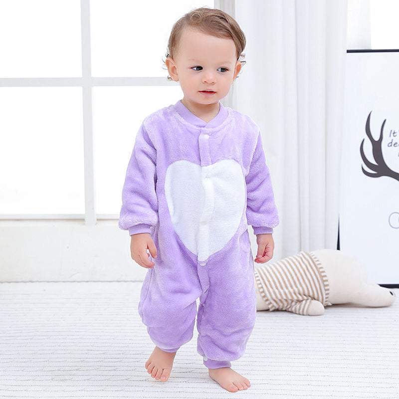 Macacão Estampado de Pelúcia p/Bebê Menina Menino | 0-18 Meses