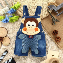 Macacão Jeans Jardineira Bebê Menino/Menina Bichinhos| 6 Meses-3 Anos