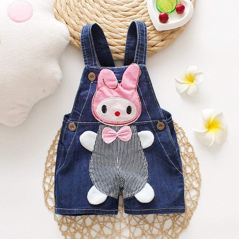 Macacão Jeans Jardineira Bebê Menino/Menina Bichinhos| 6 Meses-3 Anos
