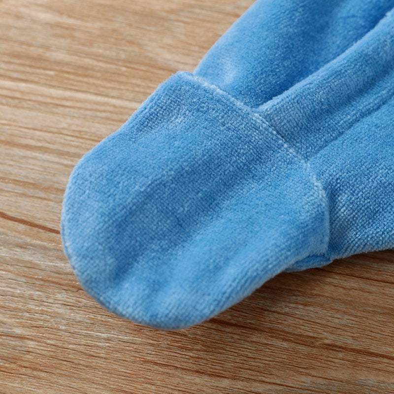 Macacão Dino Azul de Plush Bebê Menino | 0-12 Meses