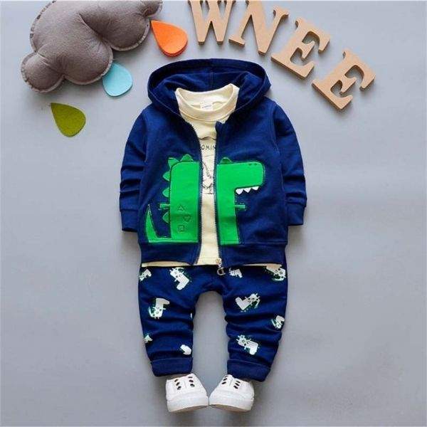 Conjunto Moletom Dinossauros Bebê Menino 3 pcs
