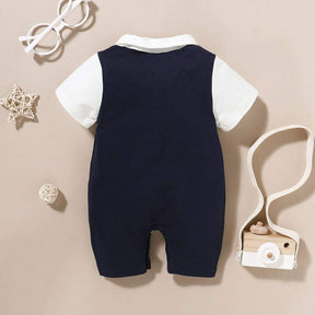Macacão Social Gentleman c/Gravata Bebê Menino | 3 - 18 Meses