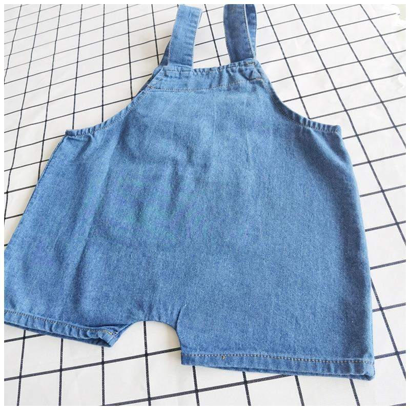 Macacão Jeans Claro Jardineira Bebê Menina/Menino Bichinhos | 6 Meses-3 Anos