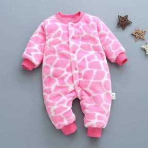 Macacão Estampado de Pelúcia p/Bebê Menina Menino | 0-18 Meses