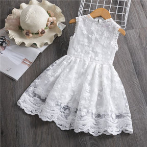 Vestido de Renda Regata Batizado Menina | 2-7 Anos
