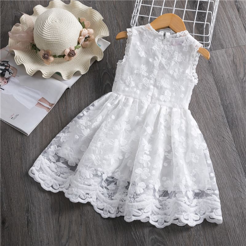 Vestido de Renda Regata Batizado Menina | 2-7 Anos