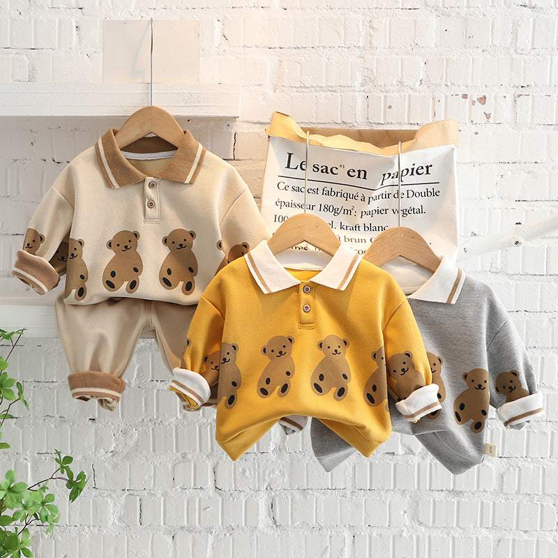 Conjunto Moletom Polo Ursinho Bebê Menino | 6 Meses - 5 Anos