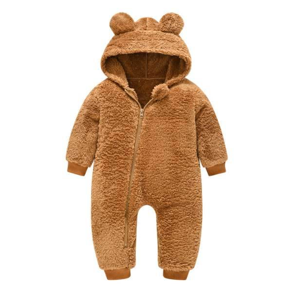 Macacão Inverno Pelúcia Capuz Orelhinhas Bebê Menino Menina | 6 Meses - 3 Anos