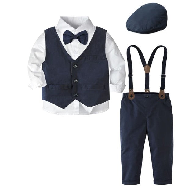 Terno Black Tie Bebê Menino Borboleta + Colete + Boina