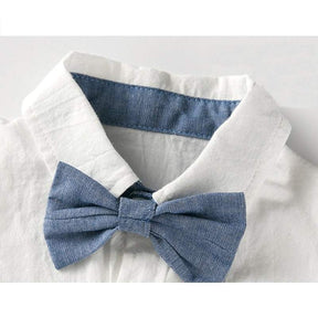 Conjunto Camisa Borboleta + Short c/Suspensórios Bebê Menino | 0 Meses - 3 Anos