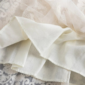Vestido de Renda Manga Transparente Menina Batizado | 2-8 Anos