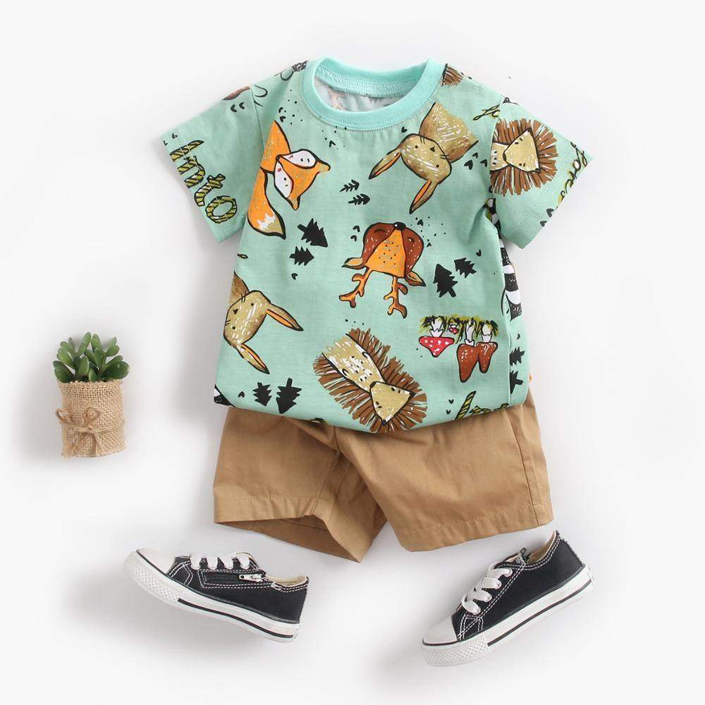 Conjunto Camiseta + Short Bebê Menino Cartoon